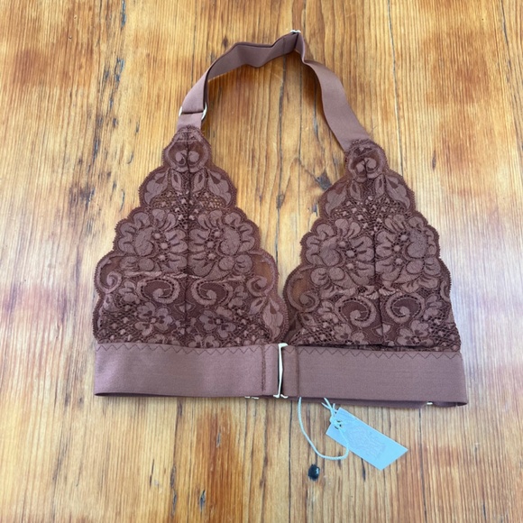 NWT We are HAH Groupie Bralette Milk Chocolate Size Small Lace Front Clo… - Picture 2 of 5